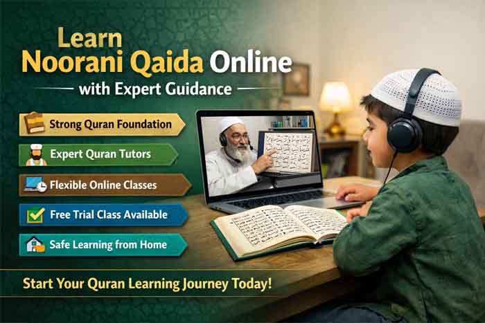 Kid learning Noorani Qaida online with Quran teacher