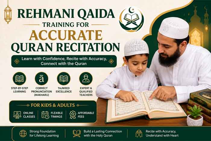 Student learning Rehmani Qaida with proper Tajweed and accurate Quran recitation under an expert Quran teacher