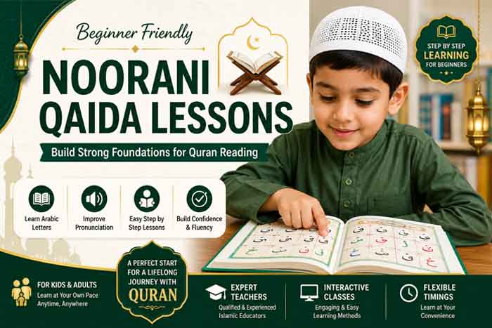 Beginner Friendly Noorani Qaida Lessons for Quran Reading Foundation